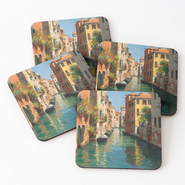 Item preview, Colorful Venice Canal with Flowers and Boats designed and sold by daila70.