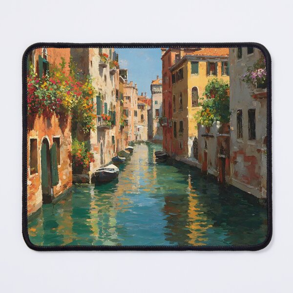 Item preview, Colorful Venice Canal with Flowers and Boats designed and sold by daila70.