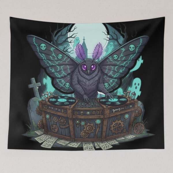 Item preview, Steampunk DJ Moth Dark Fantasy Music Illustration designed and sold by RebellDancer.