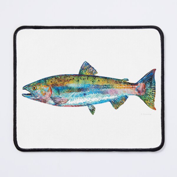 Item preview, Colorful Salmon Fish Art On White designed and sold by Sharon Cummings Art.
