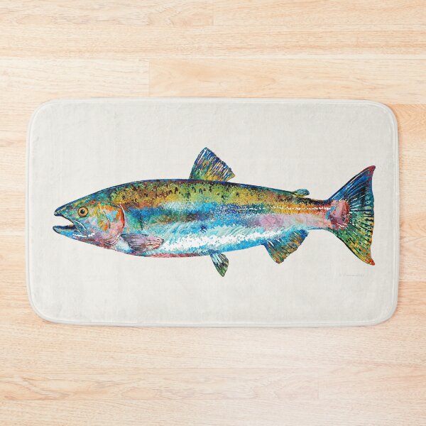 Item preview, Colorful Salmon Fish Art On White designed and sold by Sharon Cummings Art.