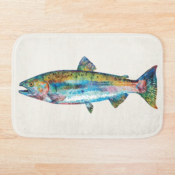 Item preview, Colorful Salmon Fish Art On White designed and sold by Sharon Cummings Art.