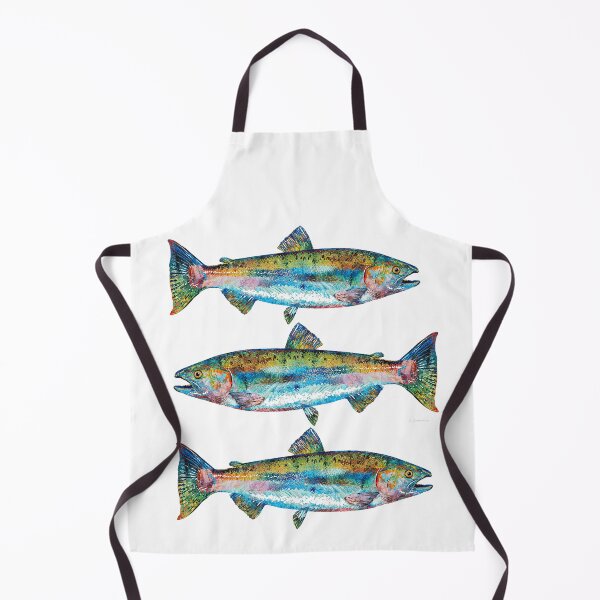 Item preview, Colorful Salmon Fish Art On White designed and sold by Sharon Cummings Art.