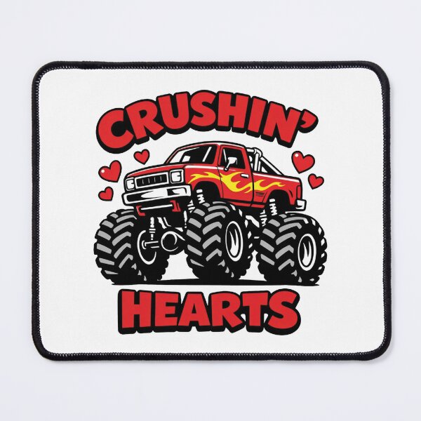Item preview, Funny Crushin Hearts Boy Valentine Monster Truck designed and sold by D4nnyBoiArt.