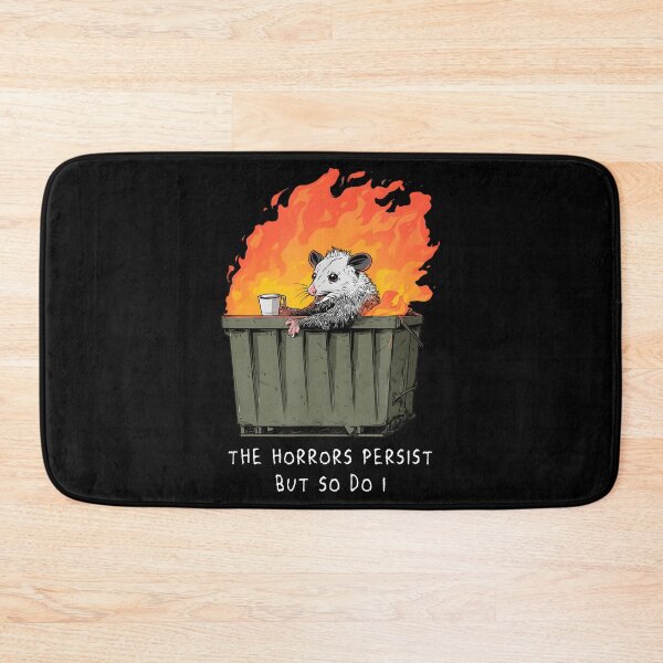 Item preview, Horrors Persist So Do I Funny Possum Meme Trash Dumpster designed and sold by ChestOutLoud.