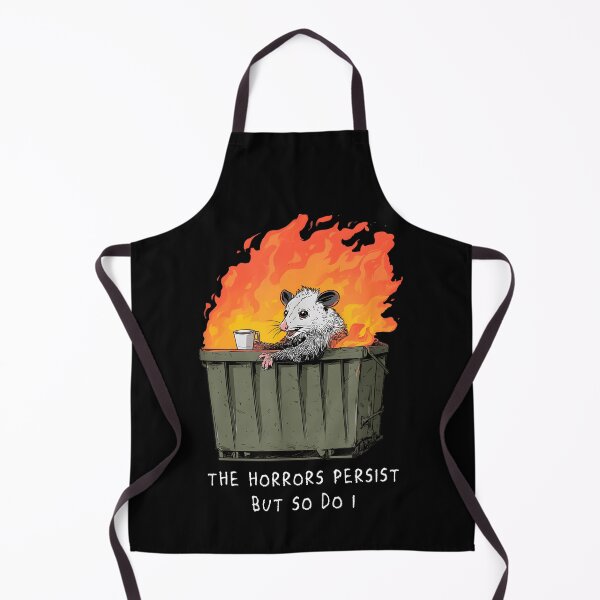 Item preview, Horrors Persist So Do I Funny Possum Meme Trash Dumpster designed and sold by ChestOutLoud.