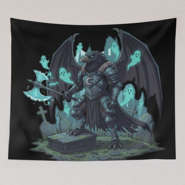 Item preview, Dark Fantasy Eagle Warrior With Glowing Axe designed and sold by RebellDancer.