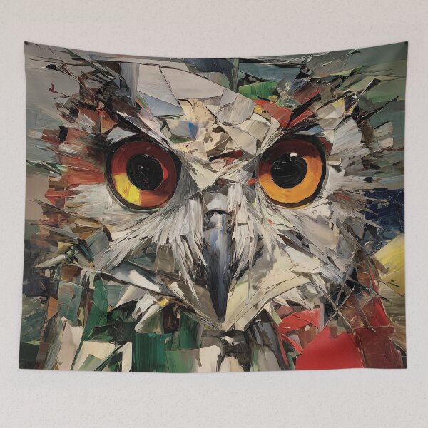 Item preview, Colorful Abstract Owl Portrait designed and sold by lautir.