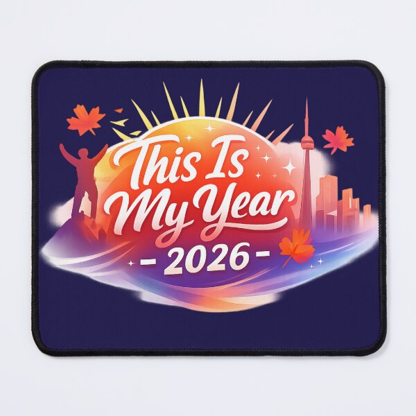 Item preview, This Is My Year 2026 – Inspiring Design Canada, New Year Motivation, Modern Style with Maple Leaves and Canadian Skyline designed and sold by mocci10.