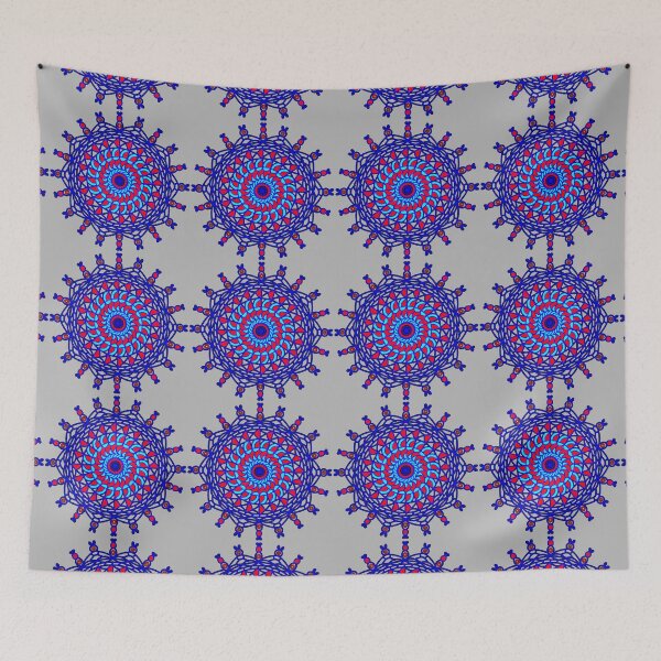 Item preview, "Hypnotic Spiral Mandala with Radiant Petals and Eye Symbols" designed and sold by nighttime1990.