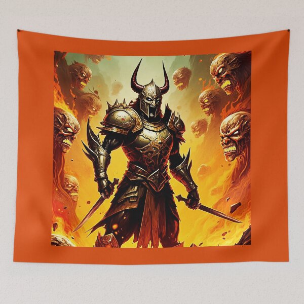 Item preview, dark fantasy doom slayer designed and sold by  Mudikeys.