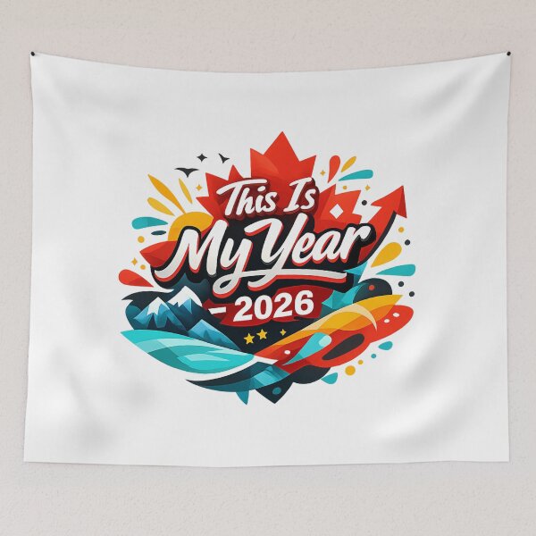 Item preview, This Is My Year 2026 – Design Motivation Canada with Maple Leaf, Nature and Positive Energy | New Year 2026 T-Shirt designed and sold by mocci10.
