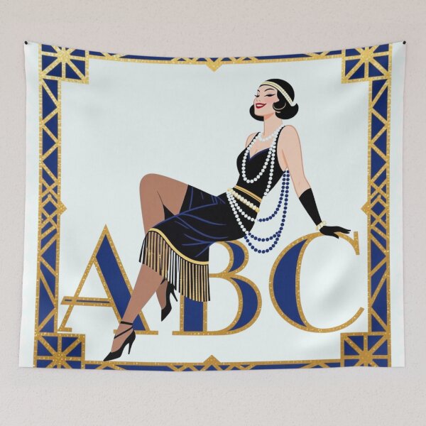 Item preview, Art Deco Flapper Girl ABC designed and sold by Talpha.