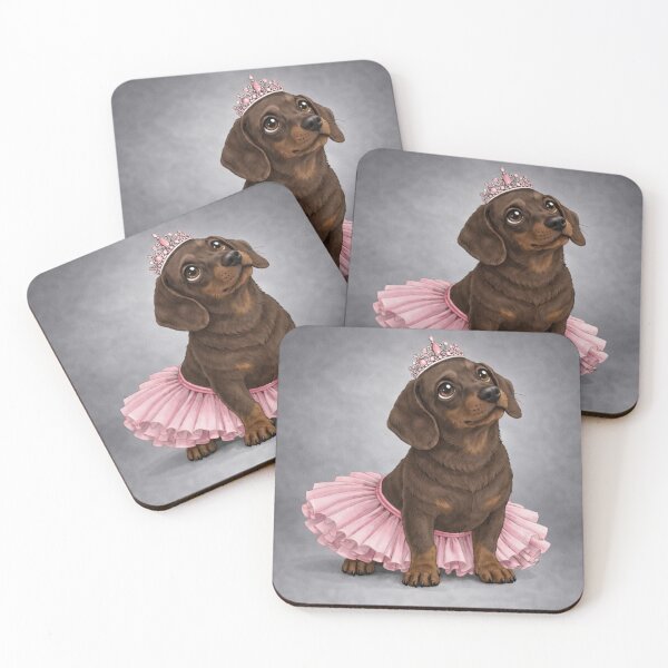 Item preview, Dachshund Princess in Pink Tutu – Cute Ballerina Dog Art designed and sold by Darlin8888.