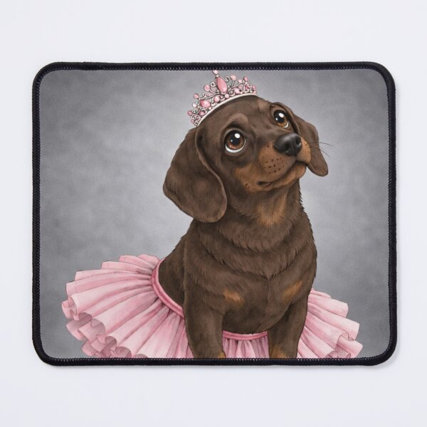Item preview, Dachshund Princess in Pink Tutu – Cute Ballerina Dog Art designed and sold by Darlin8888.