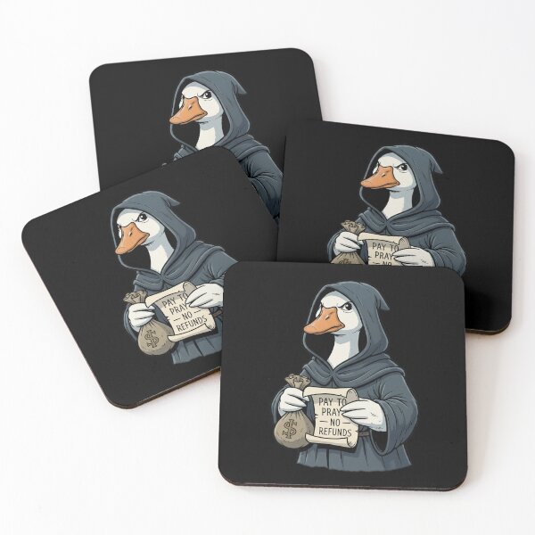 Item preview, Satirical Monk Duck Pay To Pray Dark Humor Art designed and sold by RebellDancer.