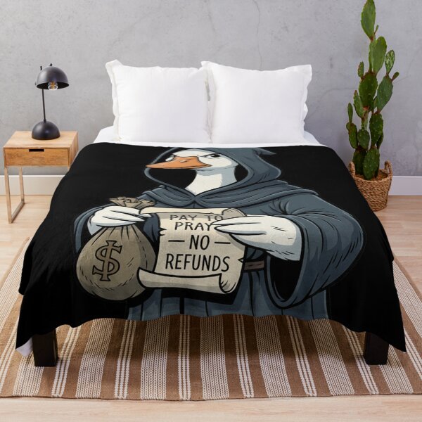 Item preview, Satirical Monk Duck Pay To Pray Dark Humor Art designed and sold by RebellDancer.