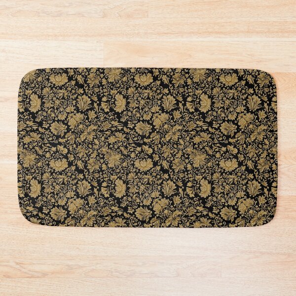 Item preview, Gold Baroque Floral Allover on Black designed and sold by Jirka Svetlik, Studio Illuvision.