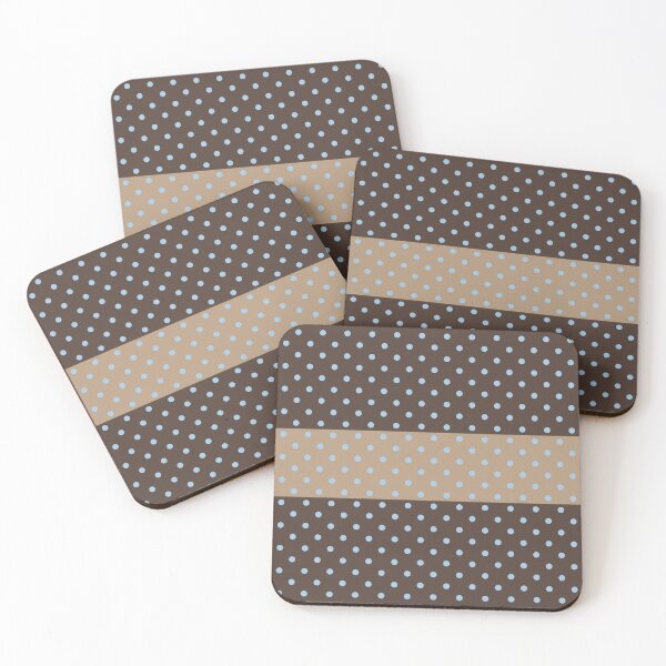 Item preview, Polka Dot Banded Color Block Pattern in Brown Ice Blue Nougat designed and sold by kierkegaard.