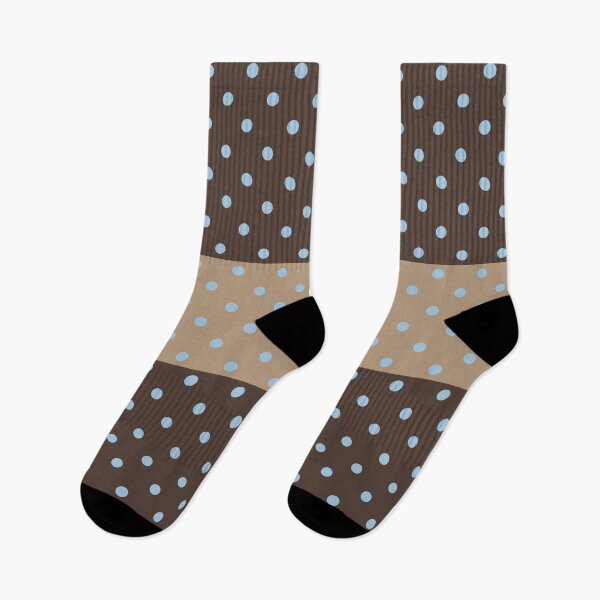 Item preview, Polka Dot Banded Color Block Pattern in Brown Ice Blue Nougat designed and sold by kierkegaard.