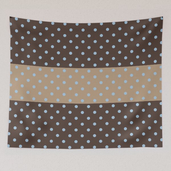 Item preview, Polka Dot Banded Color Block Pattern in Brown Ice Blue Nougat designed and sold by kierkegaard.