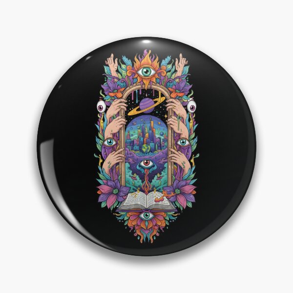 Item preview, Mystical Surrealism Faces and book and Moon Cosmic draw hand art  designed and sold by DrawHandArt.