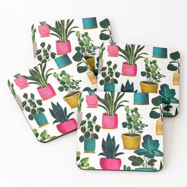 Item preview, Colorful Houseplants Pattern | Modern Botanical Plant Illustration designed and sold by ClaraToneStudio.