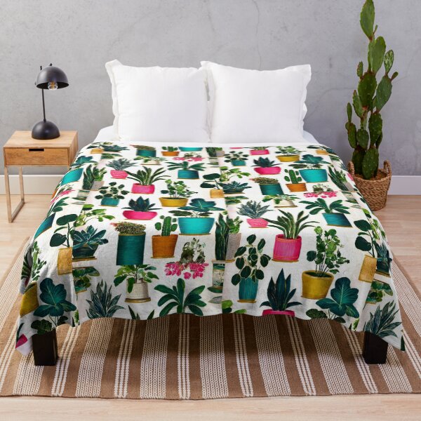 Item preview, Colorful Houseplants Pattern | Modern Botanical Plant Illustration designed and sold by ClaraToneStudio.