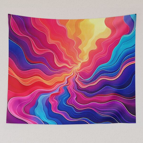 Item preview, Vivid Waves: Abstract Neon Energy Flow Art designed and sold by Health And Fitness Posts e-Store.