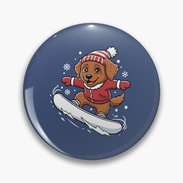 Item preview, Cute Chesapeake Bay Retriever Snowboarding Puppy | Happy Winter Puppy designed and sold by The Real Life Symphony.