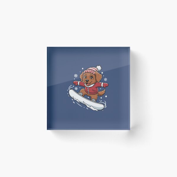 Item preview, Cute Chesapeake Bay Retriever Snowboarding Puppy | Happy Winter Puppy designed and sold by The Real Life Symphony.