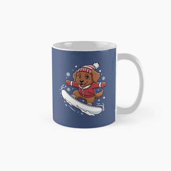 Item preview, Cute Chesapeake Bay Retriever Snowboarding Puppy | Happy Winter Puppy designed and sold by The Real Life Symphony.