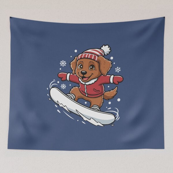 Item preview, Cute Chesapeake Bay Retriever Snowboarding Puppy | Happy Winter Puppy designed and sold by The Real Life Symphony.