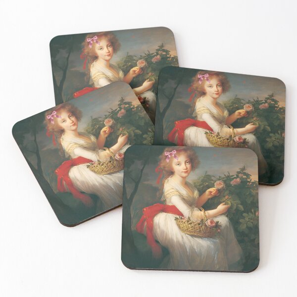 Item preview, Coquette Princess with Flowers - Vigée Le Brun Art Parody with Pink Bow designed and sold by Open Canvas.