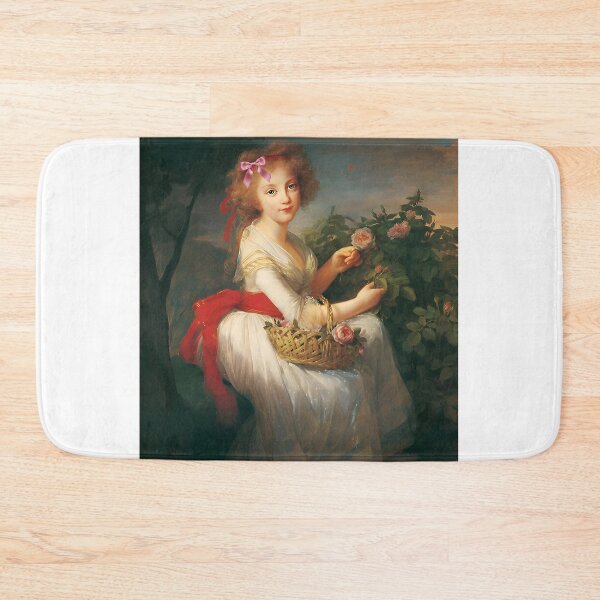 Item preview, Coquette Princess with Flowers - Vigée Le Brun Art Parody with Pink Bow designed and sold by Open Canvas.