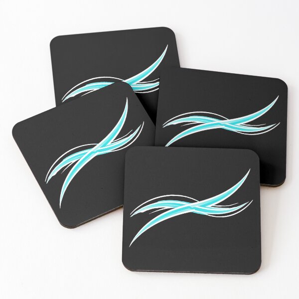 Item preview, Cyan Neon Energy Waves - Abstract Cyber Sigilism designed and sold by Dakson Design - Fantasy Art.
