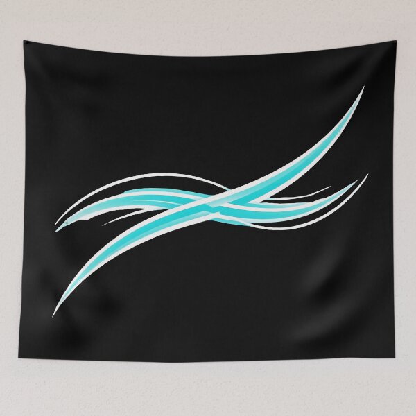 Item preview, Cyan Neon Energy Waves - Abstract Cyber Sigilism designed and sold by Dakson Design - Fantasy Art.