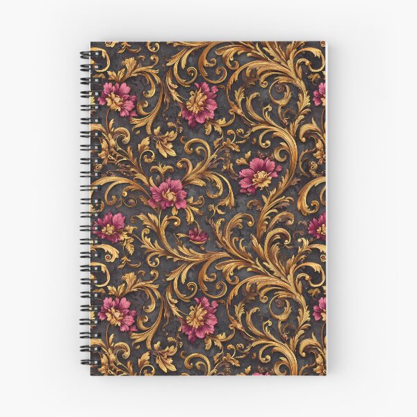 Item preview, Dark Baroque Floral with Gold Scrolls designed and sold by Jirka Svetlik, Studio Illuvision.