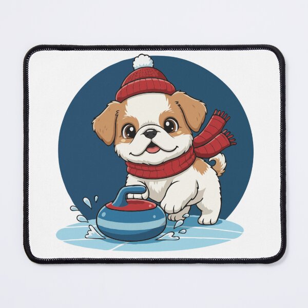 Item preview, Cute Pekingese Curling Puppy | Happy Winter Puppy designed and sold by The Real Life Symphony.