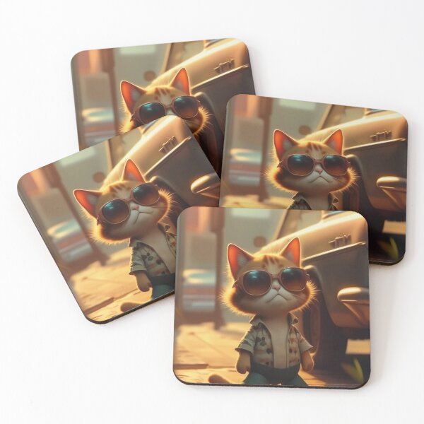 Item preview, Cool Retro Cat with Sunglasses – Vintage Street Cat Illustration designed and sold by Articooler.