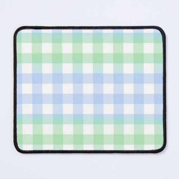 Item preview, blue and green stripes gingham gradient pattern designed and sold by casserolestan.