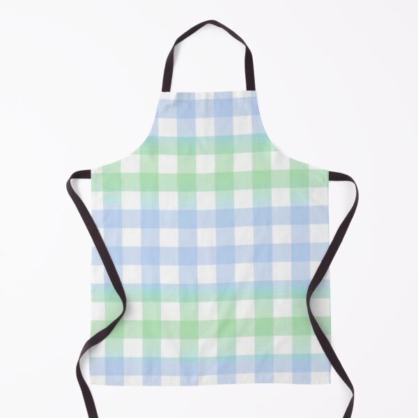 Item preview, blue and green stripes gingham gradient pattern designed and sold by casserolestan.