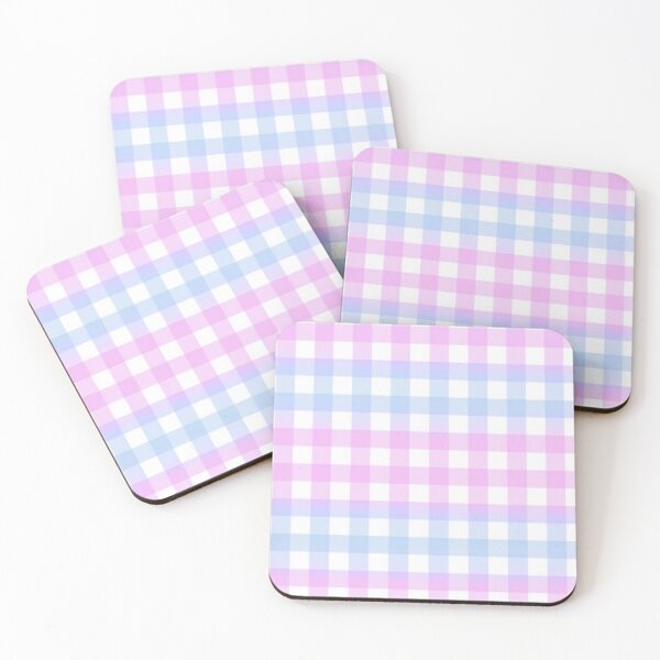 Item preview, blue and pink stripes gingham gradient pattern designed and sold by casserolestan.