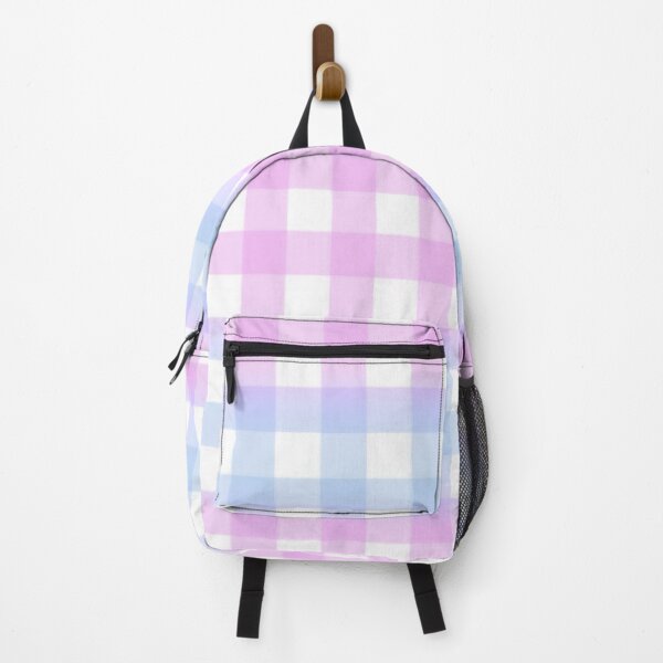 Item preview, blue and pink stripes gingham gradient pattern designed and sold by casserolestan.