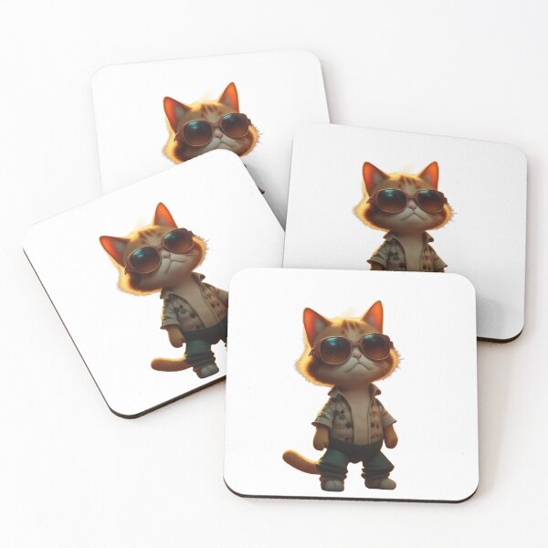 Item preview, Cool Retro Cat with Sunglasses – Vintage Street Cat Illustration designed and sold by Articooler.