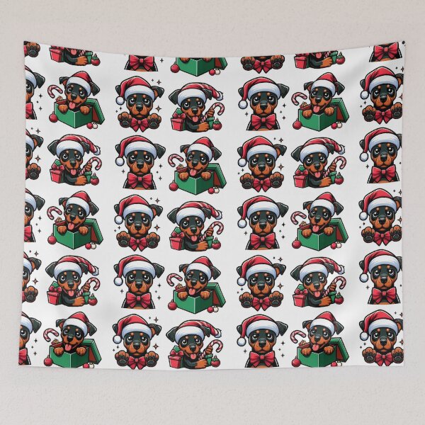 Item preview, Funny Christmas Doberman - Santa Hat designed and sold by GREENZ0NE.