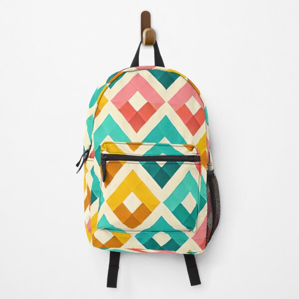 Item preview, Summer Harlequin Diamond Pattern Bright Geometric Art Print designed and sold by PinUpPizzazz.