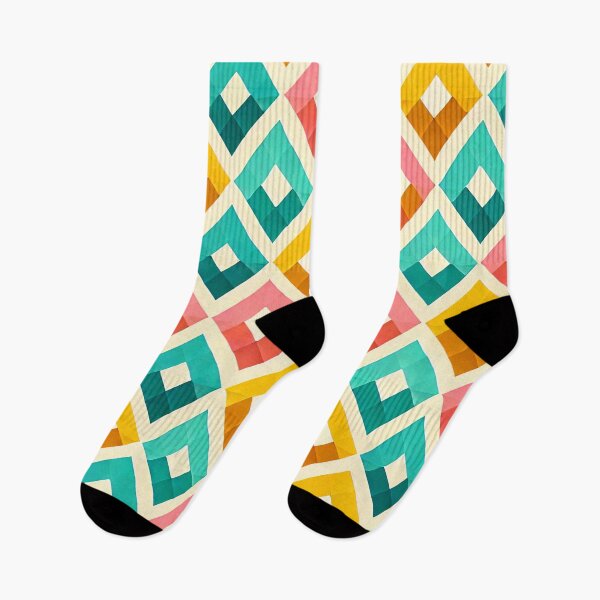 Item preview, Summer Harlequin Diamond Pattern Bright Geometric Art Print designed and sold by PinUpPizzazz.