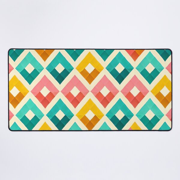 Item preview, Summer Harlequin Diamond Pattern Bright Geometric Art Print designed and sold by PinUpPizzazz.