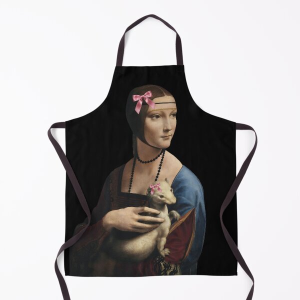 Item preview, Coquette Lady with an Ermine - Da Vinci Art Parody with Pink Bows designed and sold by Open Canvas.